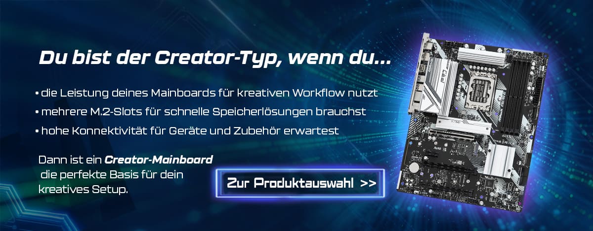Creator Mainboards von AsRock