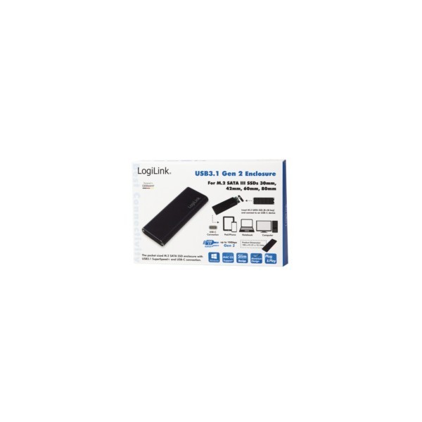 SSD Gehäuse LogiLink Speichergehäuse M.2 Card USB 3.1 UA0314