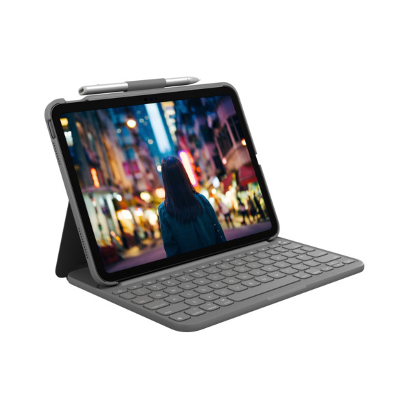 B-Keyboard Logitech Slim Folio iPad (10th gen) gray (DE) (920-011423)
