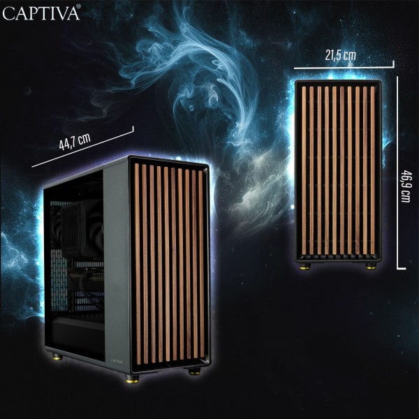 Captiva PC Highend Gaming R10-5796 (Ryzen 7 7800X3D/RTX5070 Ti 16GB GDDR7/SSD 1TB/32GB/WLAN/w/o OS)