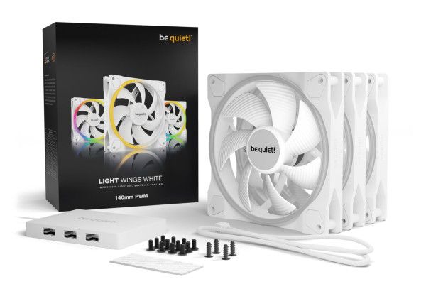 PC- Gehäuselüfter Be Quiet Light Wings 140mm PWM Triple Pack White (BL102)