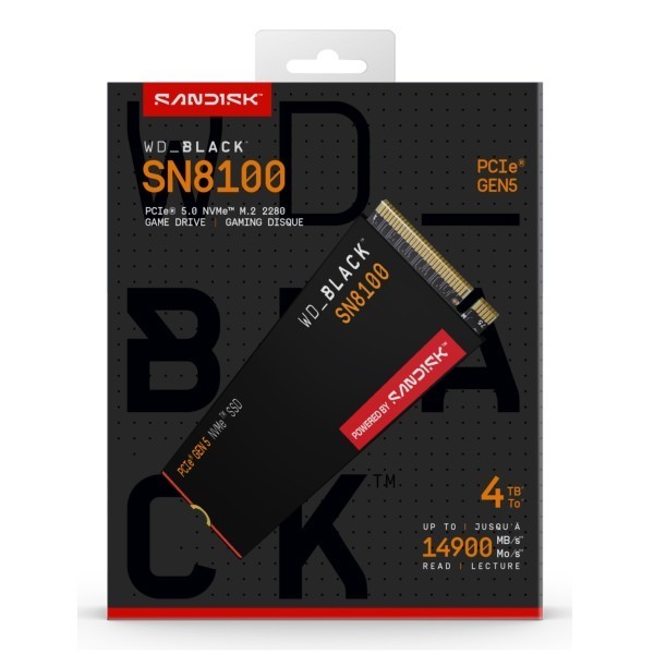 SSD WD Black 4TB SN8100 NVME M.2 PCI Express WDS400T1X0M PCIe 5.0 x4