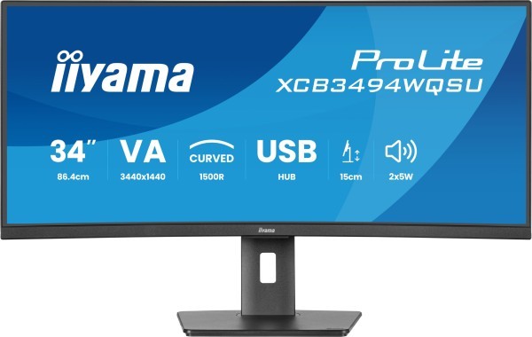 TFT Iiyama ProLite XCB3494WQSU-B1 86 cm (34")HDMI,DisplayPort,USB-C,SP curved