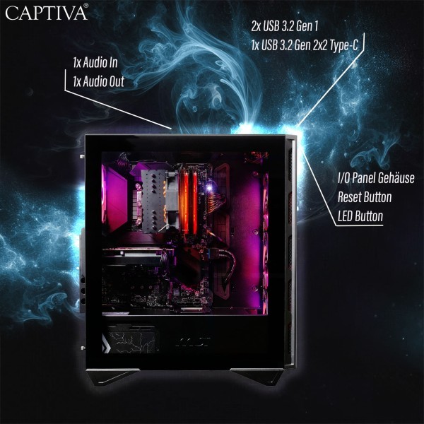 Captiva PC Ultimate Gaming R10-4883 (Ryzen 9 9900X/RTX5090 32GB GDDR7/SSD 2TB/32GB/WLAN/Windows 11 Home 64-bit)