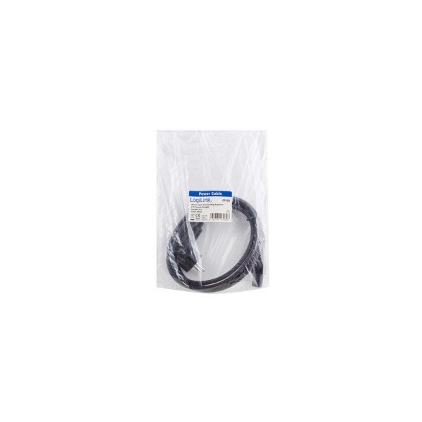Kabel LogiLink Stromkabel CEE7/ (90°) - IEC C15 schwarz 2m (CP105)