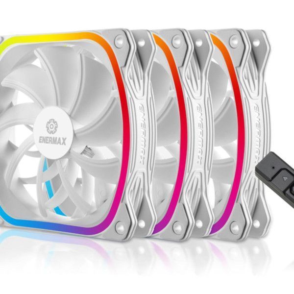 PC- Gehäuselüfter Enermax SquA RGB UCSQARGB12P-W-BP3  - 3er Pack (weiß)