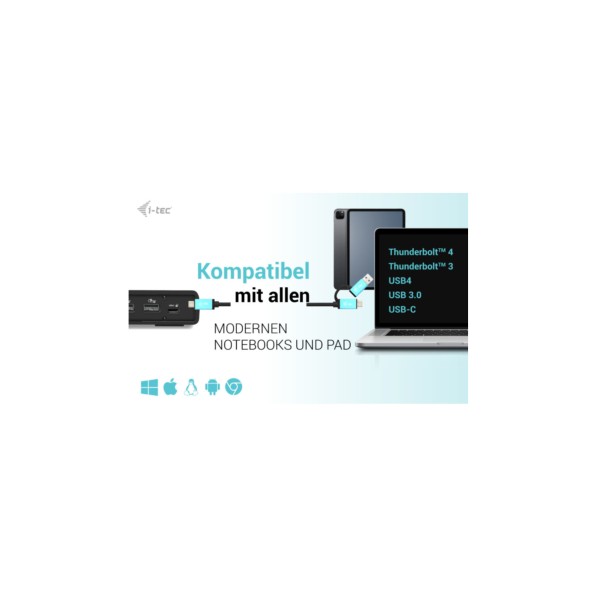 i-tec USB-C Docking Station USB 3.0 Thunderbolt 3 + Thunderbolt 4