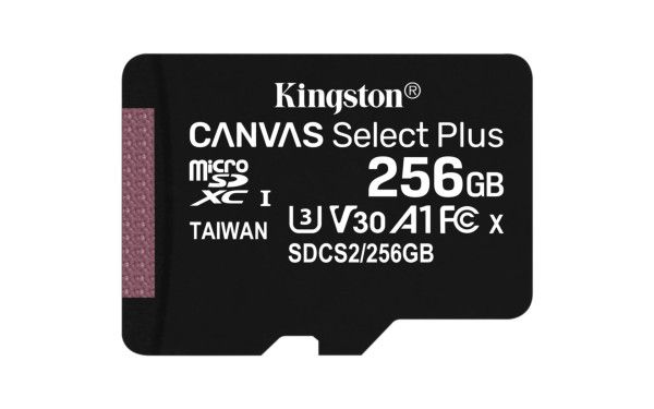 Micro SDXC 256GB Kingston Canvas Select Plus + Adapter SDCS2/256GB