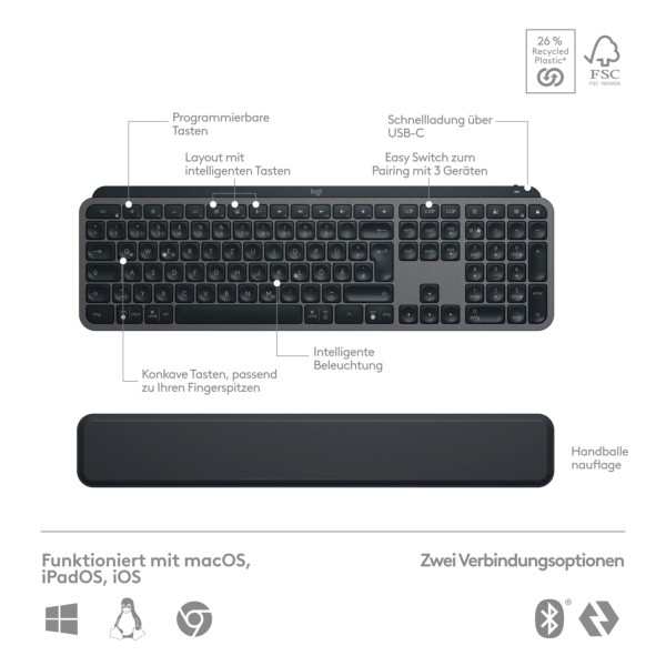 B-Keyboard & Mouse Logitech MX Keys S Wireless Combo black (DE) (920-011606)