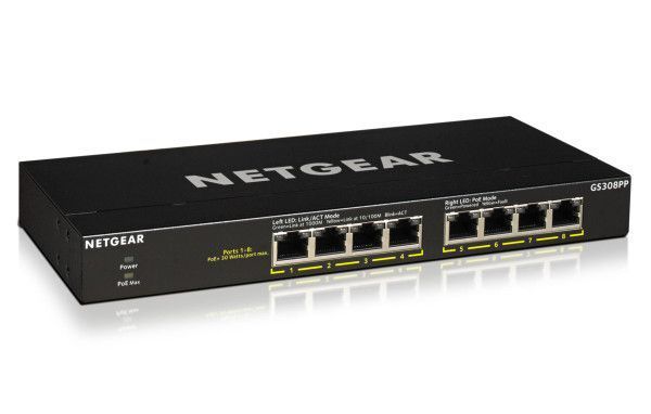 NETGEAR Switch 8-port 10/100/1000 GS308PP-100EUS