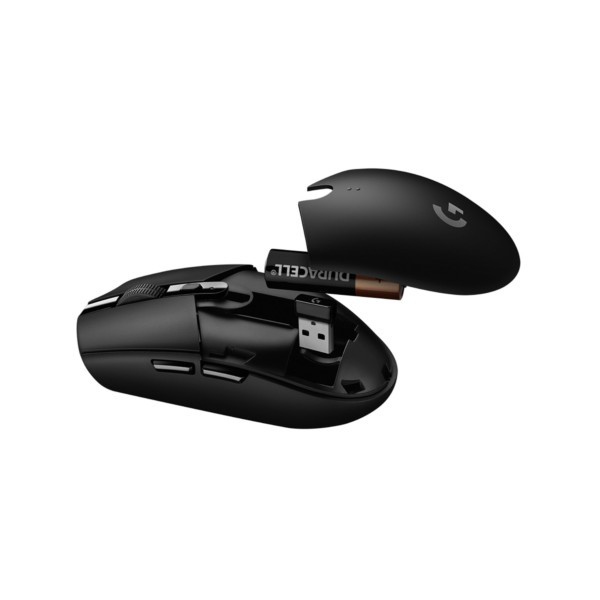 Mouse Logitech G G305 (910-005283) - rechts - Optisch - RF Wireless + Bluetooth - 12000 DPI - 1 ms - Schwarz