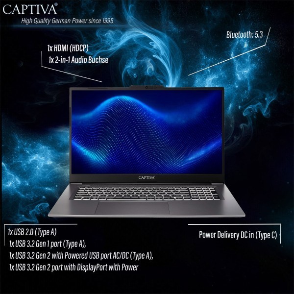 Captiva Notebook Power Starter I99-222CH i5-1335U (17,3", 32GB, 2TB SSD, Intel Iris Xe Graphics, Win 11 Home)