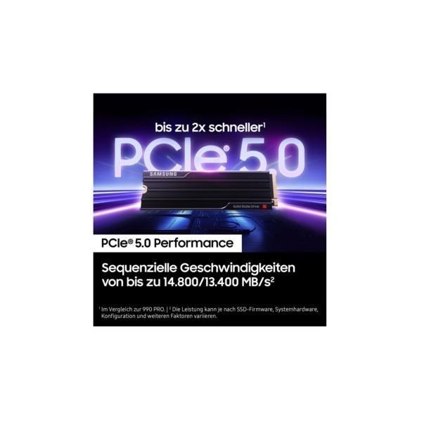 SSD Samsung 9100 Pro M.2 1TB NVMe MZ-VAP1T0CW PCIe 5.0 mit HeatSink