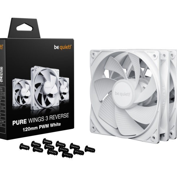 PC- Gehäuselüfter Be Quiet Pure Wings 3 PWM 120mm Reverse White BL136 3er Pack