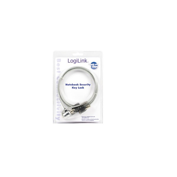 LogiLink Notebookschloss Diebstahlsicherung silber 1.5 m