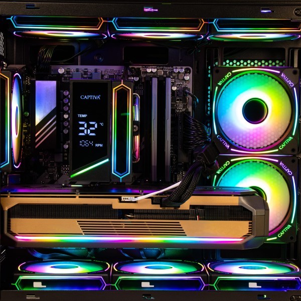 Captiva PC Highend Gaming R10-4006 (Ryzen 7 5700X/RTX5070 12GB GDDR7/SSD 1TB/32GB/WLAN/Windows 11 Home 64-bit)