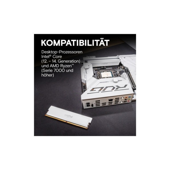 DDR5 32GB KIT 2x16GB PC 6000 Crucial PRO Overclocking Edition CP2K16G60C36U5W weiß