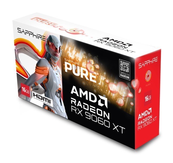 VGA SAPPHIRE PURE Radeon RX 9060 XT 16GB Gaming OC  (UEFI)