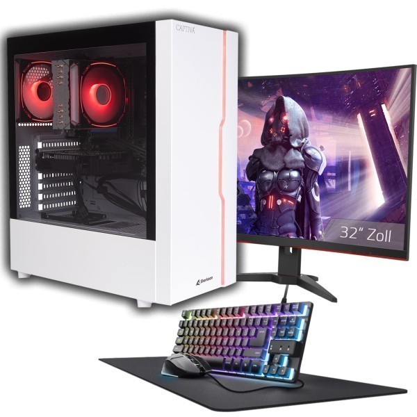 Captiva PC Advanced Gaming R93-545 TFT Bundle (Ryzen 7 5700X/RTX5060 8GB GDDR7/SSD 1TB/32GB/WLAN/Windows 11 Home 64-bit)