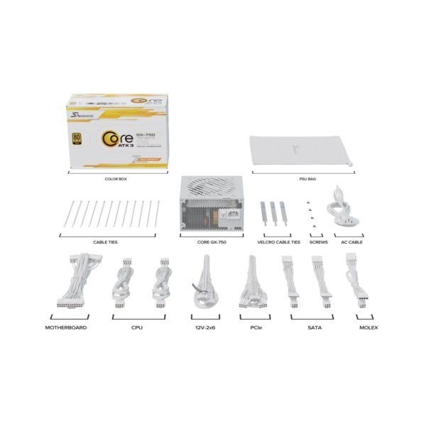PC- Netzteil Seasonic Core-GX-750 750W Gold modular White