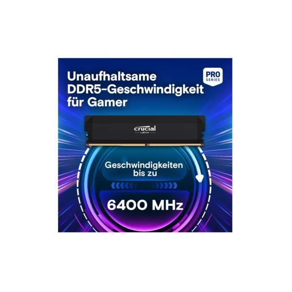 DDR5 64GB KIT 2x32GB PC 6400 Crucial PRO Overclocking Edition CP2K32G64C40U5B black