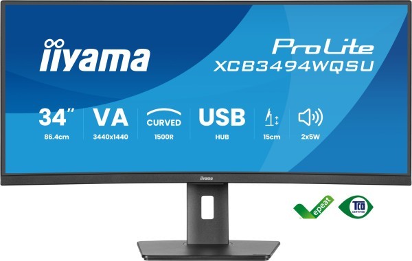 TFT Iiyama ProLite XCB3494WQSU-B1 86 cm (34")HDMI,DisplayPort,USB-C,SP curved