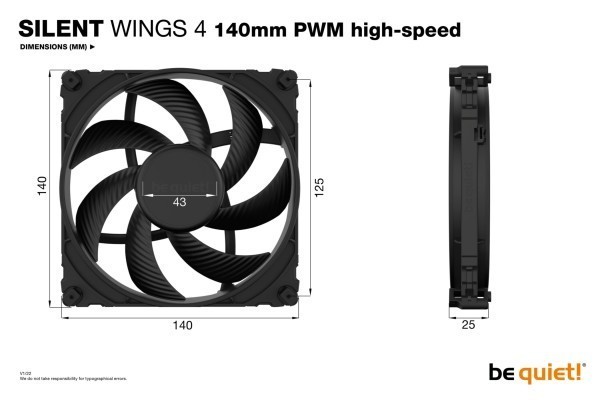 PC- Gehäuselüfter Be Quiet SilentWings 4 140mm PWM high-speed