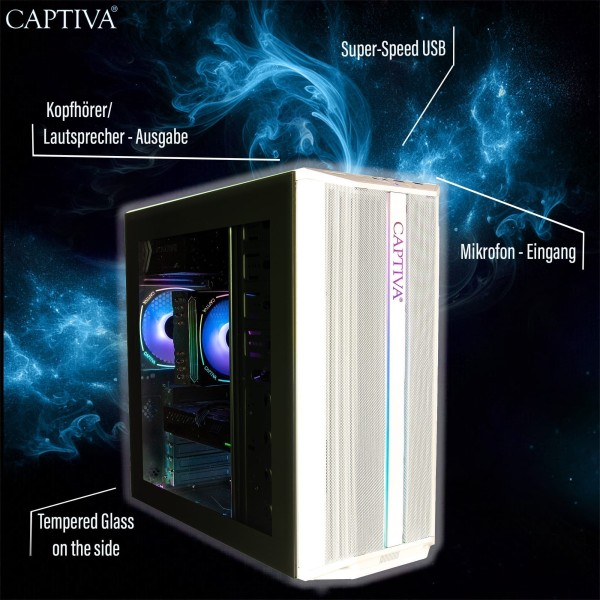 Captiva PC Entry Gaming R10-5234 (Ryzen 5 8400F/RTX5060 Ti 8GB GDDR7/SSD 1TB/16GB/WLAN/w/o OS)