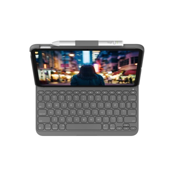 B-Keyboard Logitech Slim Folio iPad (10th gen) gray (DE) (920-011423)