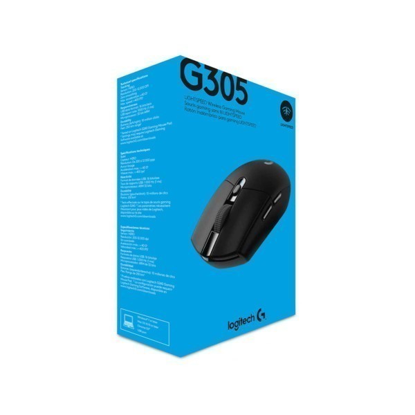 Mouse Logitech G G305 (910-005283) - rechts - Optisch - RF Wireless + Bluetooth - 12000 DPI - 1 ms - Schwarz