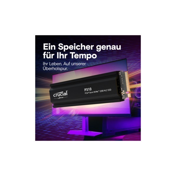 SSD Crucial 2TB P310 CT2000P310SSD5 PCIe M.2 NVME PCIe 4.0 x4 mit HS