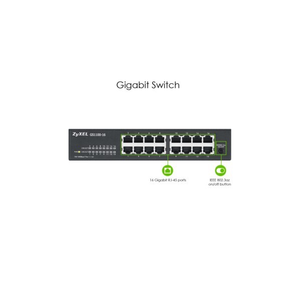 Zyxel Switch 16-port 10/100/1000 GS1100-16-EU0103F