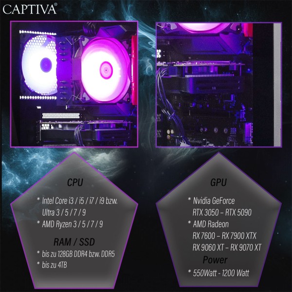 Captiva PC Ultimate Gaming I10-5187 (Ultra 9 285K/RTX5090 32GB GDDR7/SSD 2TB/64GB/WLAN/w/o OS)