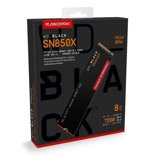 SSD WD Black 8TB SN850X Gaming NVME M.2 PCIe 4.0 x4 WDS800T2X0E
