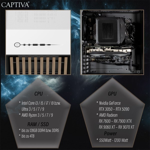 Captiva PC Highend Gaming I92-957 (i7-14700KF/RTX5070 12GB GDDR7/SSD 1TB/32GB/WLAN/w/o OS)