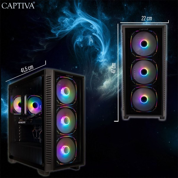 Captiva PC Highend Gaming R88-875 (Ryzen 7 7800X3D/RTX5080 16GB GDDR7/SSD 2TB/64GB/WLAN/Windows 11 Home 64-bit)
