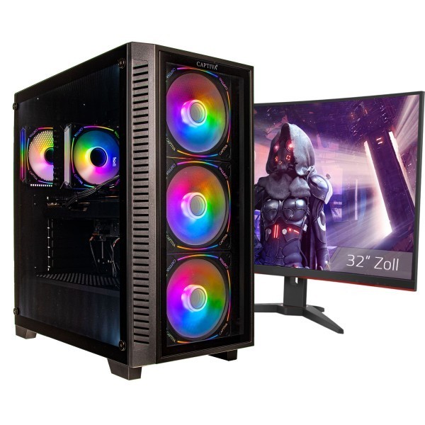 Captiva PC Advanced Gaming I95-485 TFT Bundle (i9-13900KF/RTX5060 Ti 16GB GDDR7/SSD 1TB/32GB/WLAN/w/o OS)