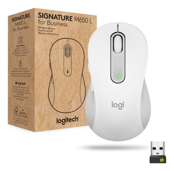 Mouse Logitech Signature M650 for Business - Bluetooth - Weiß (910-006349)