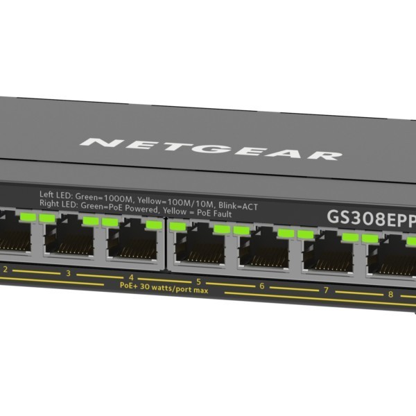 NETGEAR Plus Switch 8-port 10/100/1000 GS308EPP-100PES