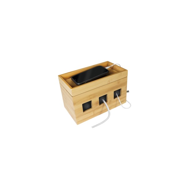 LogiLink Kabelbox bambus braun KAB0076