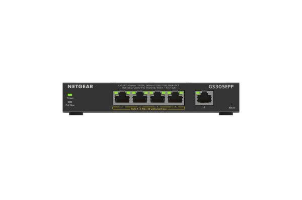 NETGEAR Plus Switch 5-port 10/100/1000 GS305EPP-100PES