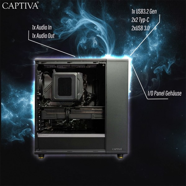 Captiva PC Entry Gaming R10-5502 (Ryzen 5 9600X/RTX5060 Ti 8GB GDDR7/SSD 500GB/16GB/WLAN/Windows 11 Home 64-bit)