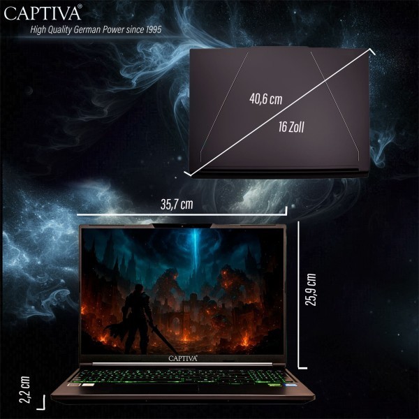 Captiva Notebook Power Starter R94-517GE Ryzen 7 255 (14.0", 64GB, SSD 2TB, Radeon Graphics, Win 11 Home)