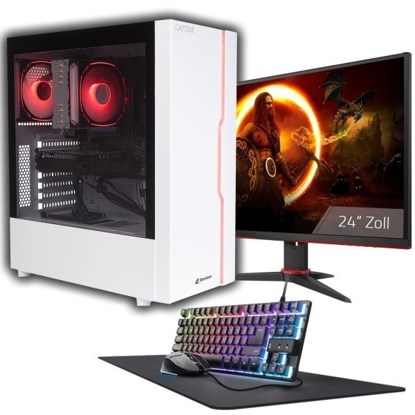 Captiva PC Advanced Gaming R93-552 TFT Bundle (Ryzen 7 5700X/RTX5060 8GB GDDR7/SSD 1TB/32GB/WLAN/Windows 11 Home 64-bit)