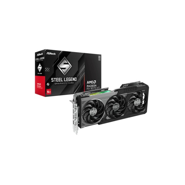 VGA ASRock Radeon RX 9070 XT 16GB Steel Legend Dark