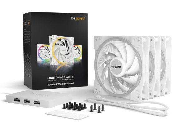 PC- Gehäuselüfter Be Quiet Light Wings 120mm PWM high-speed Triple Pack White (BL101)