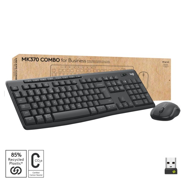 Keyboard & Mouse Logitech MK370 Combo for Business - graphite - DE - Tastatur - Bluetooth (920-012065)
