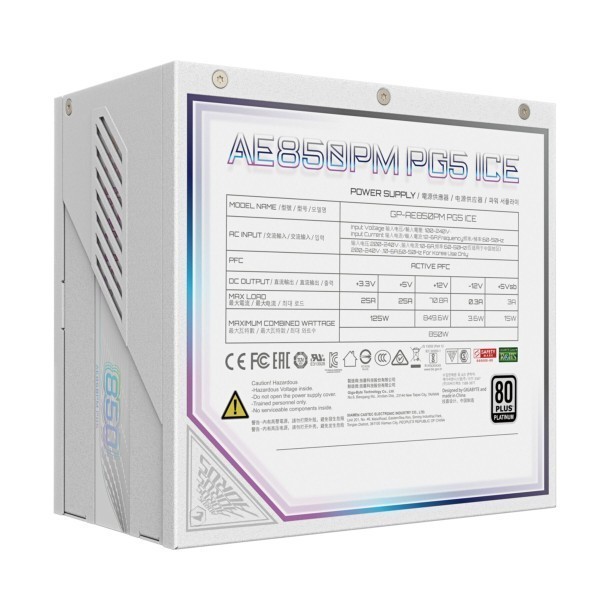 PC- Netzteil Gigabyte AORUS ELITE P850W 850W Platinum White