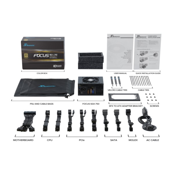 PC- Netzteil Seasonic Focus-SGX-750 ATX 2.4 Modular Gold 750W