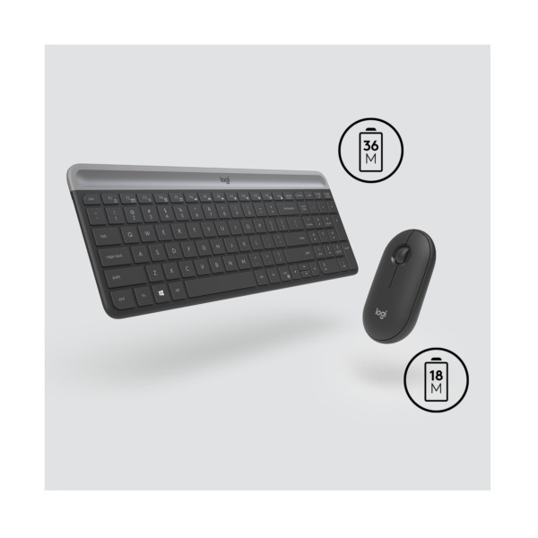 B-Keyboard & Mouse Logitech Slim Wireless Combo MK470 (US) (920-009204)